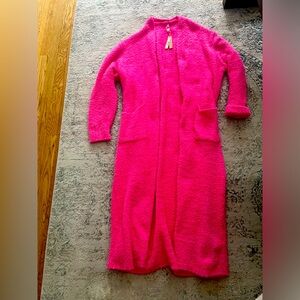 Skims knit unisex robe- NWT- xxs/xs- hot pink teddy bear